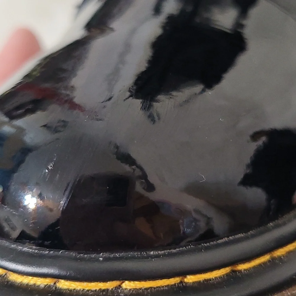 Doc Martens Glossy Black Lace Up Boots - Picture 8 of 11